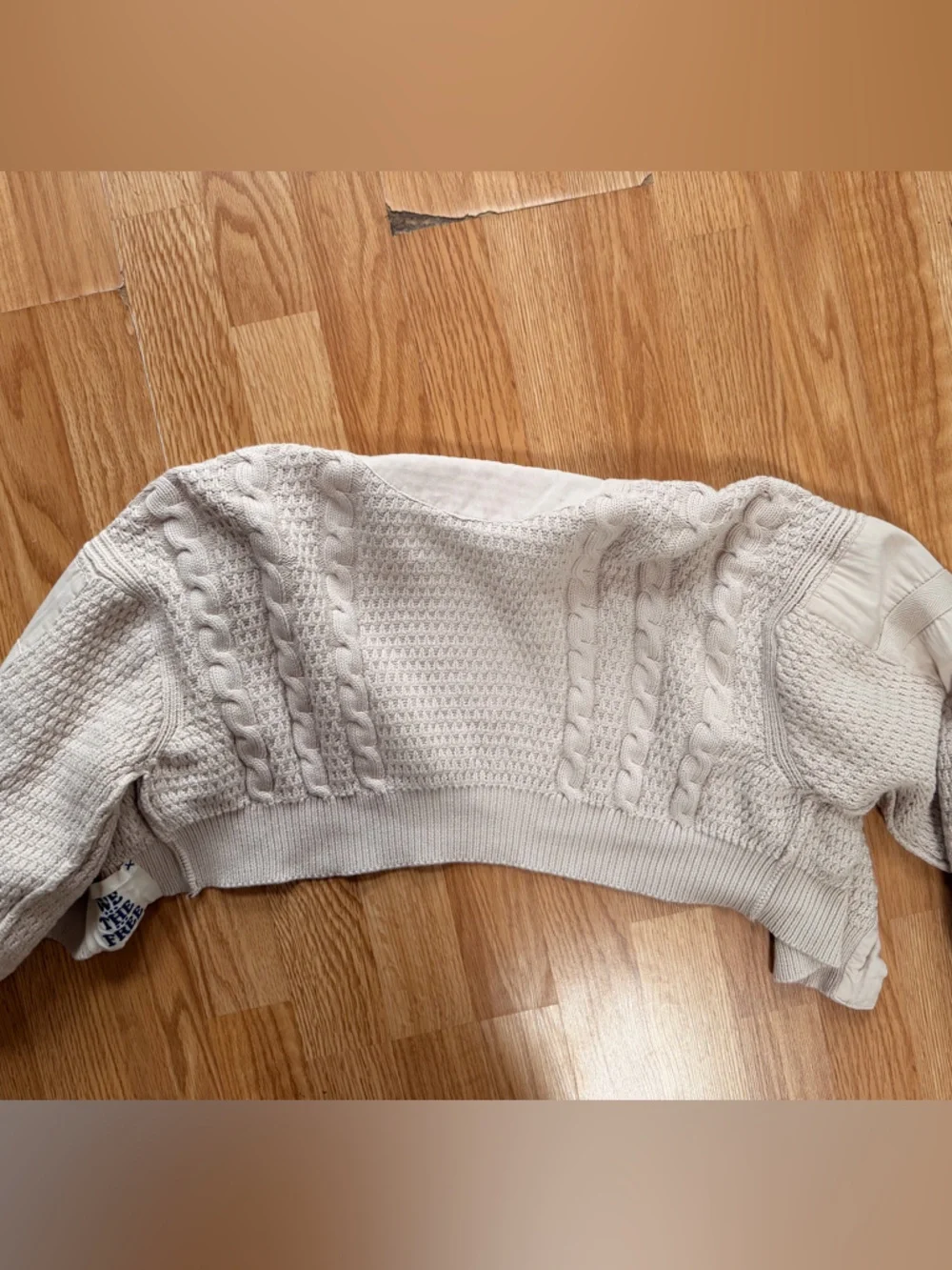 We The Free Cropped Cable-Knit Cardigan in Cream - Picture 5 of 5